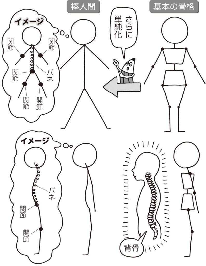 基本の骨格と棒人間