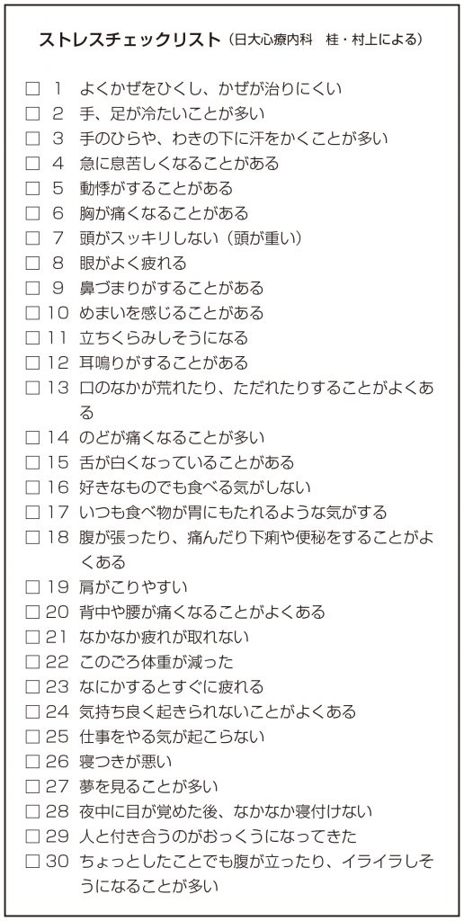 ストレスチェックリスト