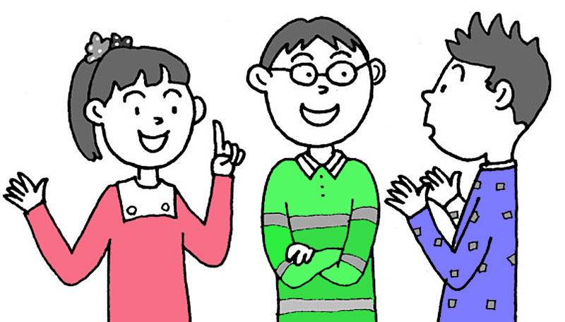 子供は、自分がはじめに読んだ資料のない文章と比較して、話し合います。