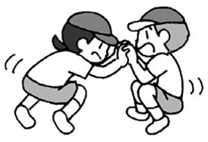しゃがんで すもう