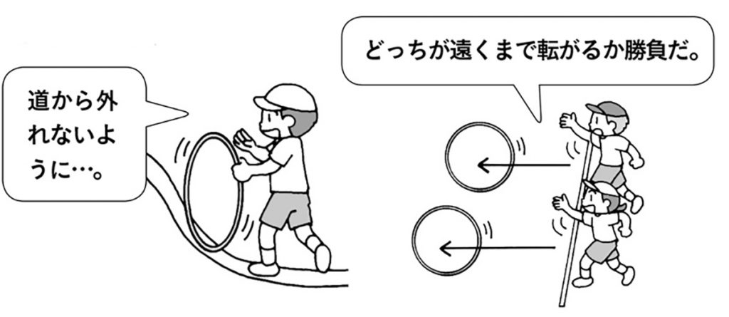 フープを転がす