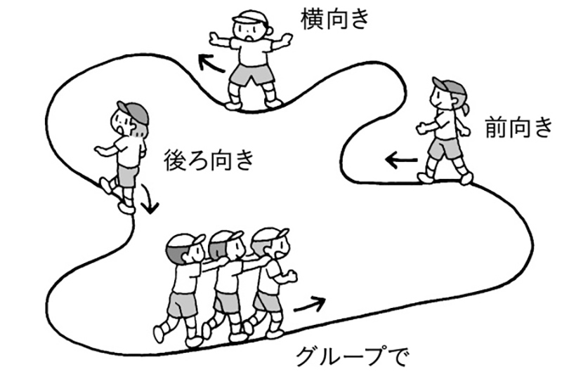 いろいろな歩き方やグループで歩く