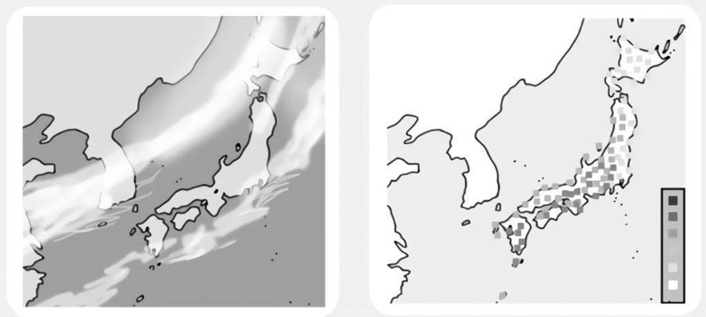 日本列島の雲画像・アメダス画像