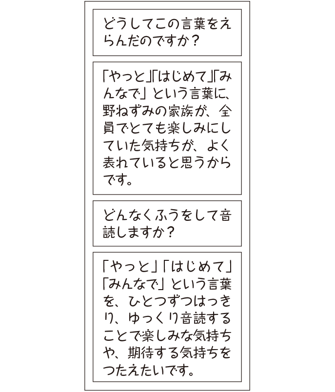 筆談インタビュー(音読前)の例