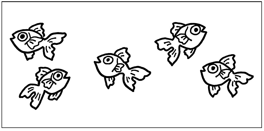 5匹の金魚
