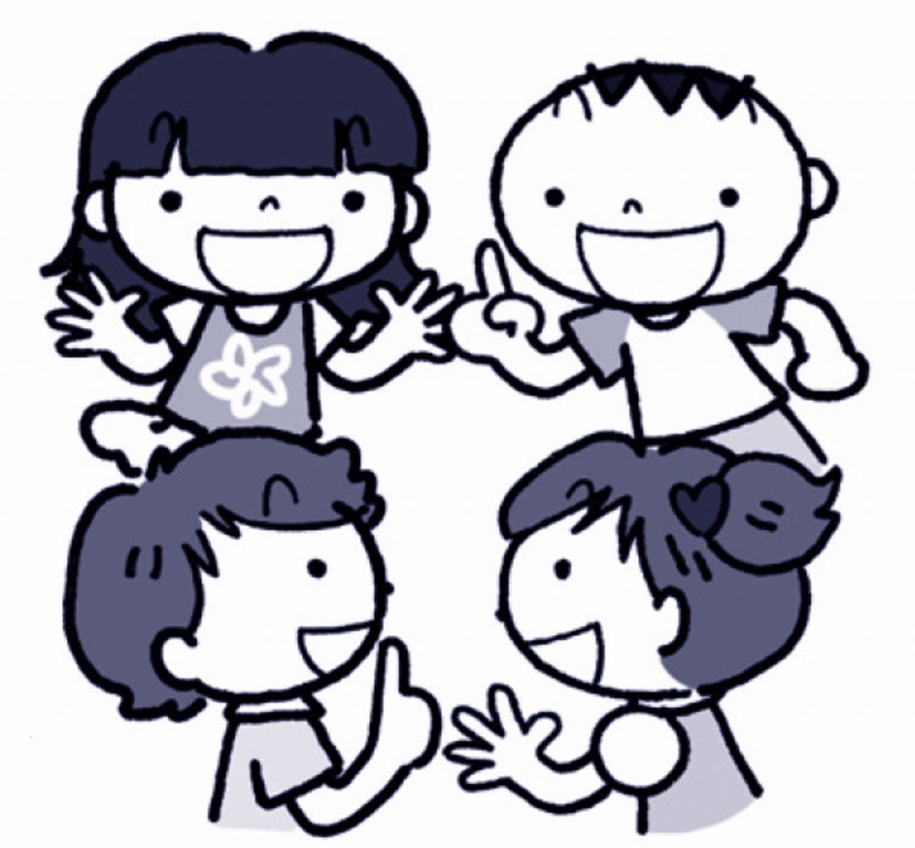 小3国語「グループの合い言葉をきめよう」指導アイデアのイメージイラスト