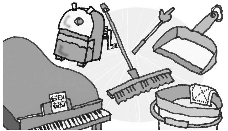 子供の共有が考えられる道具（例）
掃除道具、鉛筆削り、ピアノ