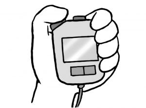 明かりが消えるまでの時間を調べる
