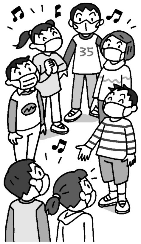 歌を歌っている子供たち