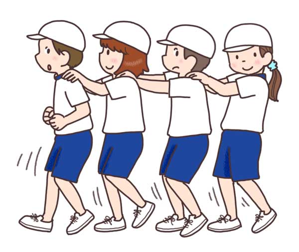 小1体育「体つくりの運動遊び」指導アイデア① 5月 イラスト