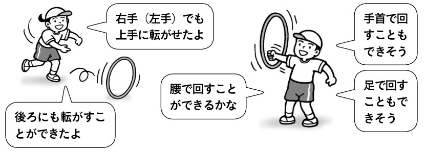 用具を操作する運動遊び(フープ)