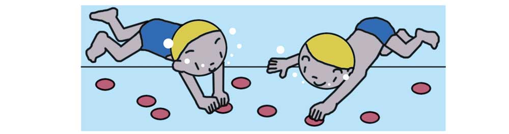 小2体育「水遊び」指導アイデア
イラスト