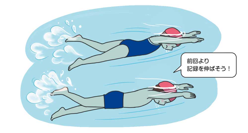 小6体育「水泳運動(クロール 平泳ぎ 安全確保につながる運動)」指導アイデア イラスト