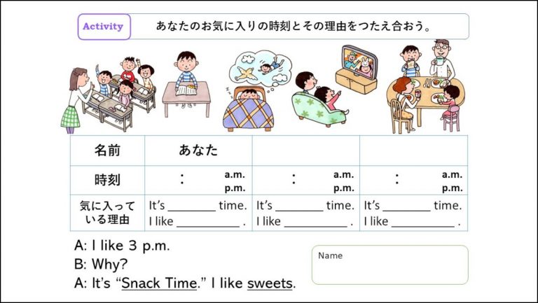 小4らくらくunit 4「what Time Is It」③【モトヨシ先生のスライドde外国語活動】｜みんなの教育技術