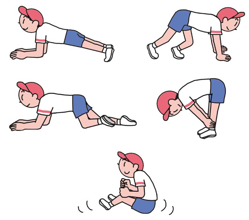 小4体育「体つくり運動(多様な動きをつくる運動)」指導アイデア イラスト