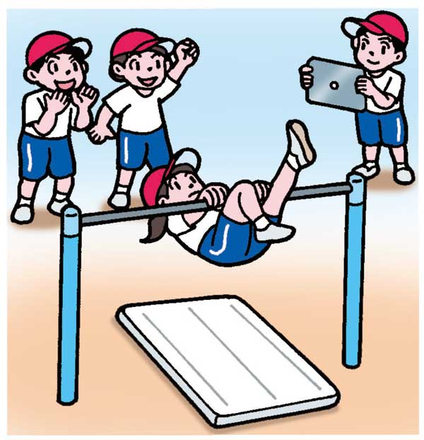 小3体育「器械運動(鉄棒運動)」指導アイデア イラスト