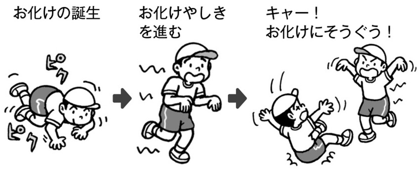 大変!たくさんのお化けが襲ってきたぁ!