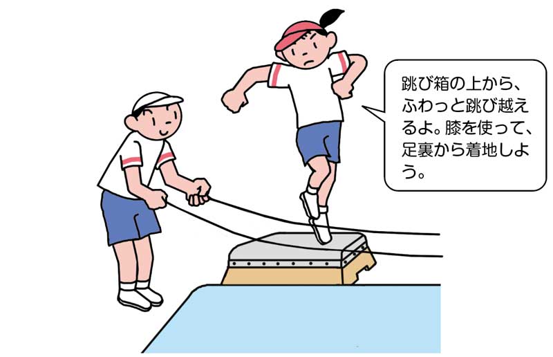 小4体育「走・跳の運動(高跳び)」指導アイデア イラスト