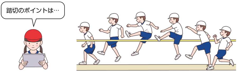 小6体育「陸上運動(走り高跳び)」指導アイデア イラスト