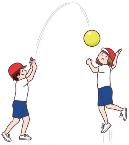 小6体育「ボール運動（ネット型）」指導アイデア　イラスト