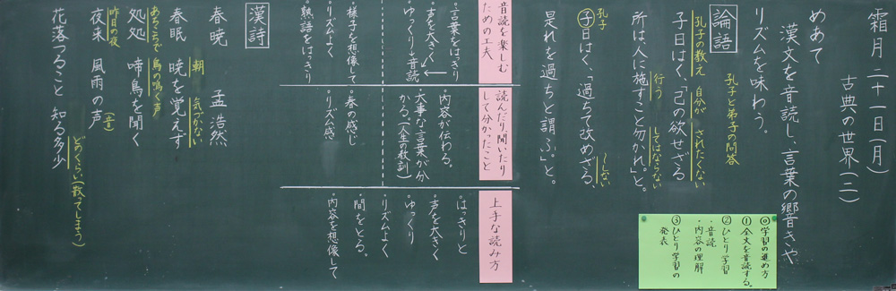 小5国語「古典の世界（二）」京女式板書の技術　板書