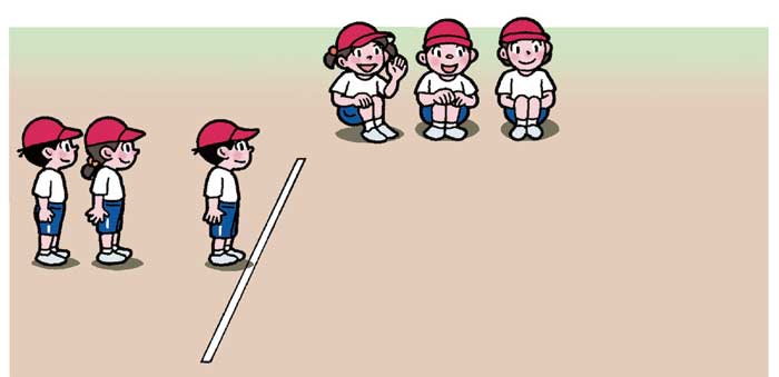 小3体育「走・跳の運動(かけっこ・リレー)」指導アイデア イラスト