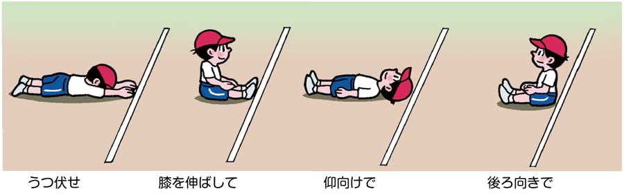 小3体育「走・跳の運動(かけっこ・リレー)」指導アイデア イラスト