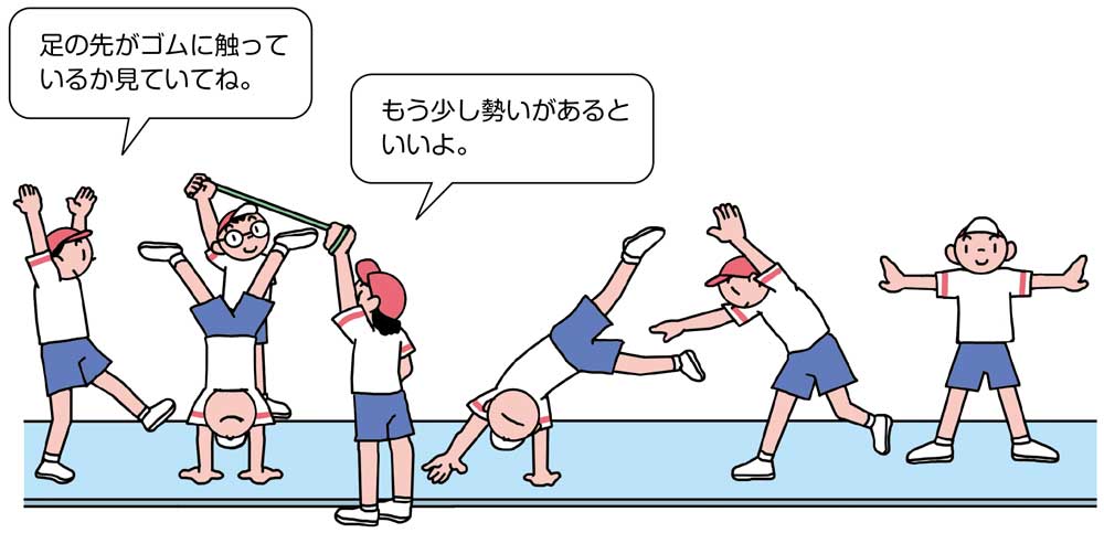 小4体育「器械運動(マット運動)」指導アイデア イラスト
