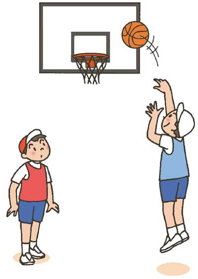 小5体育「ボール運動（ゴール型）」指導アイデア　イラスト