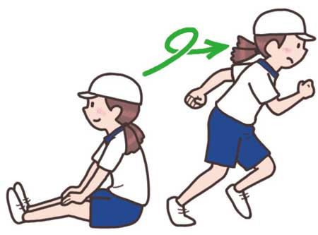 小6体育「陸上運動(短距離走・リレー)」 イラスト