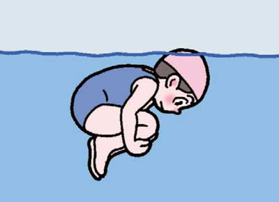 小3体育「水泳運動(浮いて進む運動、もぐる・浮く運動)」 イラスト