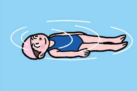 小3体育「水泳運動(浮いて進む運動、もぐる・浮く運動)」 イラスト
