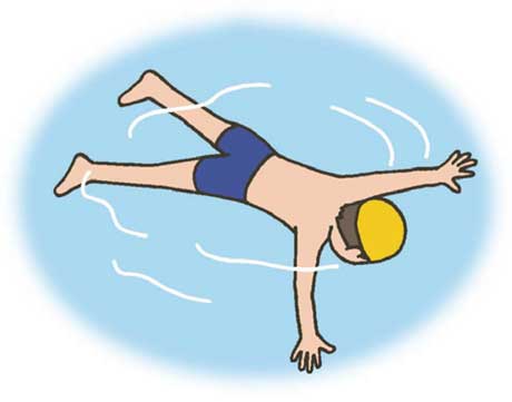 小5体育「水泳運動（クロール・平泳ぎ・安全確保につながる運動） 」　イラスト