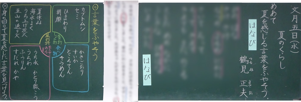 小3国語「夏のくらし」京女式板書の技術　板書