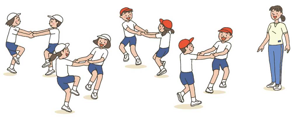 小5体育「表現運動（フォークダンス） 」指導アイデア　イラスト
