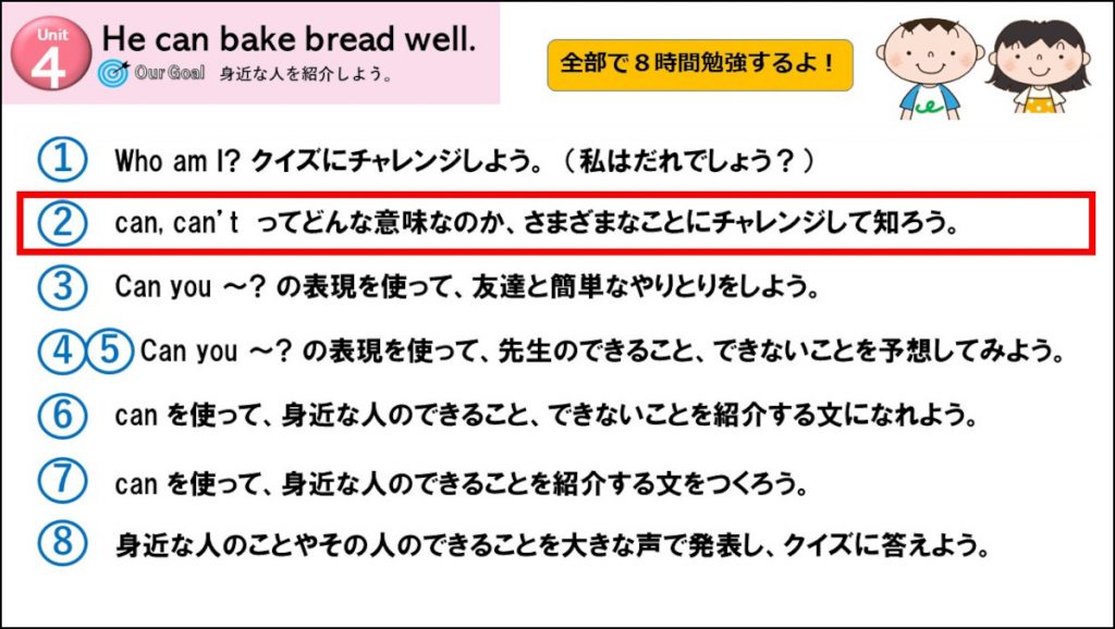 小５らくらくUnit 4「He can bake bread well.｣②【モトヨシ先生の