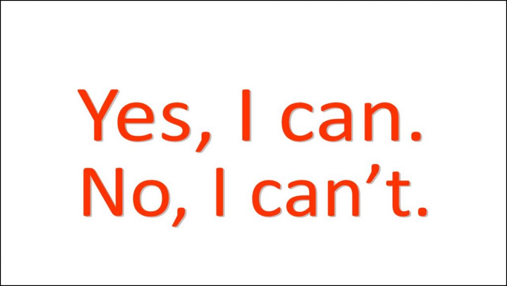 Yes, I can. No, I can't.