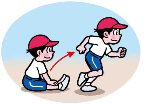 小3体育「走・跳の運動(かけっこ・リレー)」イラスト