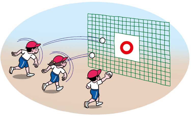 小3体育「ゲーム(ベースボール型)」 イラスト