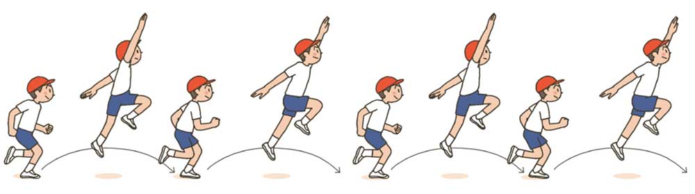 小5体育「陸上運動（走り幅跳び）」　イラスト
