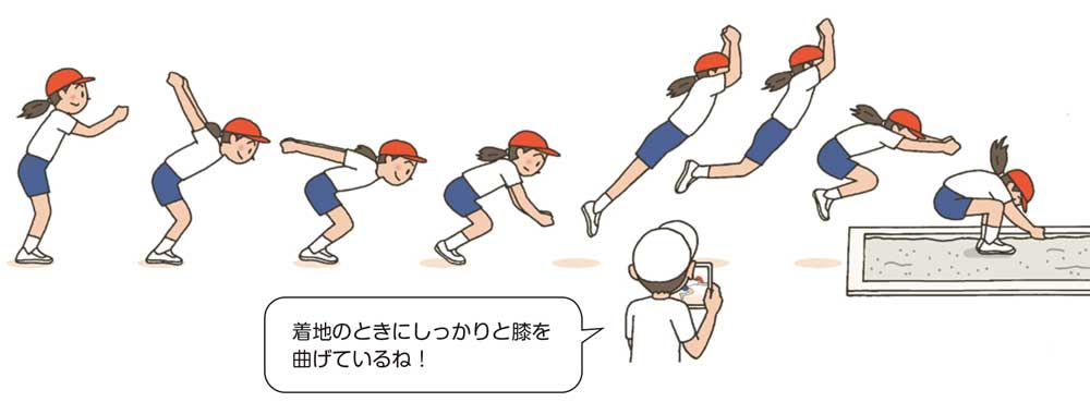 小5体育「陸上運動（走り幅跳び）」　イラスト