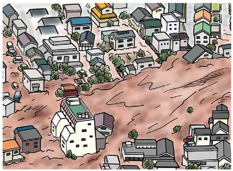 小5社会「国土の自然災害」イラスト