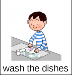 wash the dishesイラスト