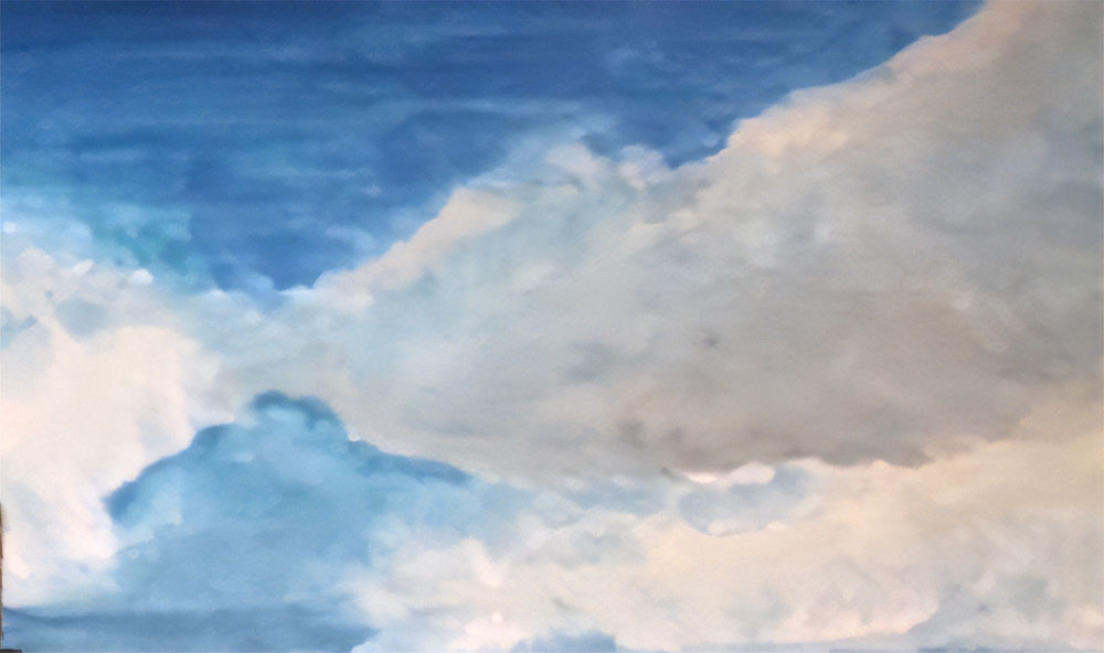 児童が描いた空と雲の絵
