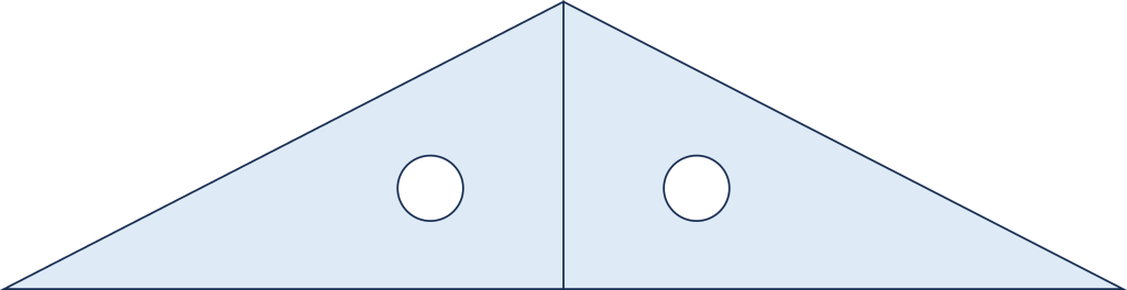 三角定規を2枚並べた図