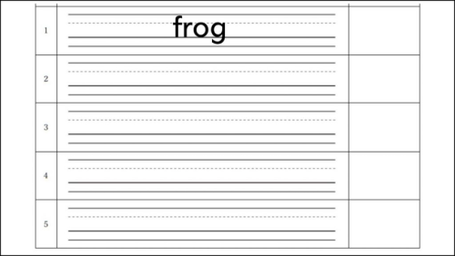 ワークシートに記入「frog」