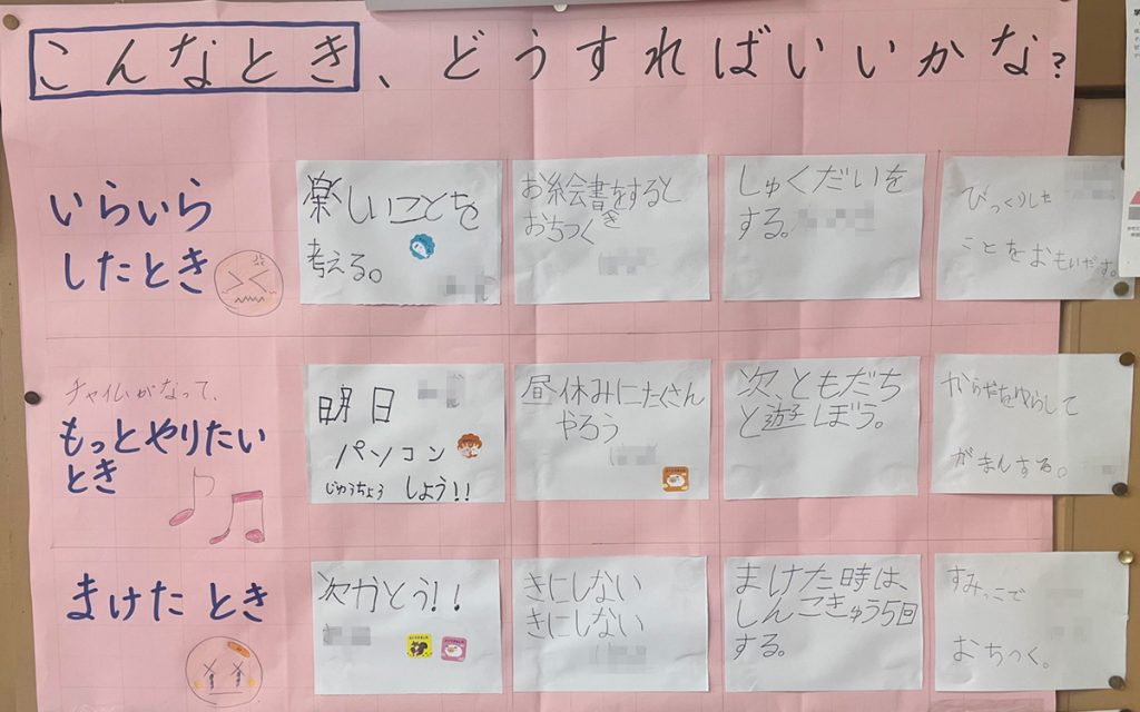 子どもたちと一緒に作った掲示物