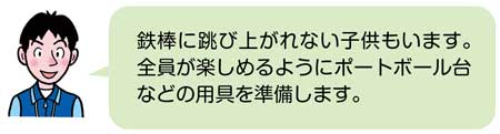 鉄棒【器械運動】　教師の説明