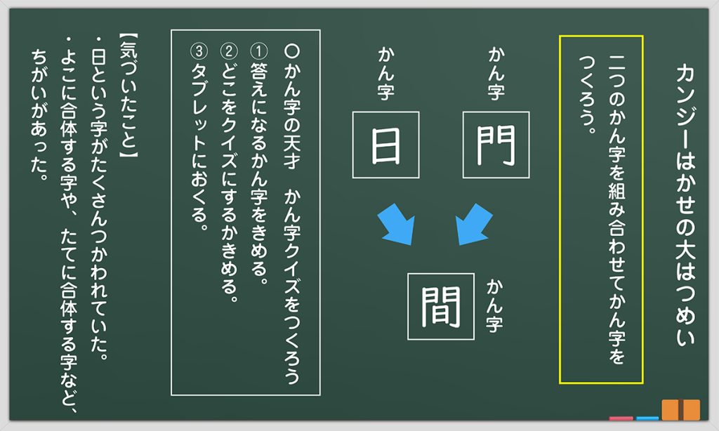 １時間目の板書例