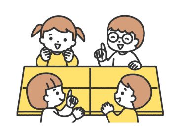 グループでの話合いで活発に議論する子供たち